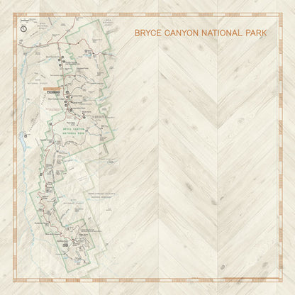 Scrapbook Customs NATIONAL PARK MAP AND WORDS 12&quot;X12&quot; Scrapbook Paper