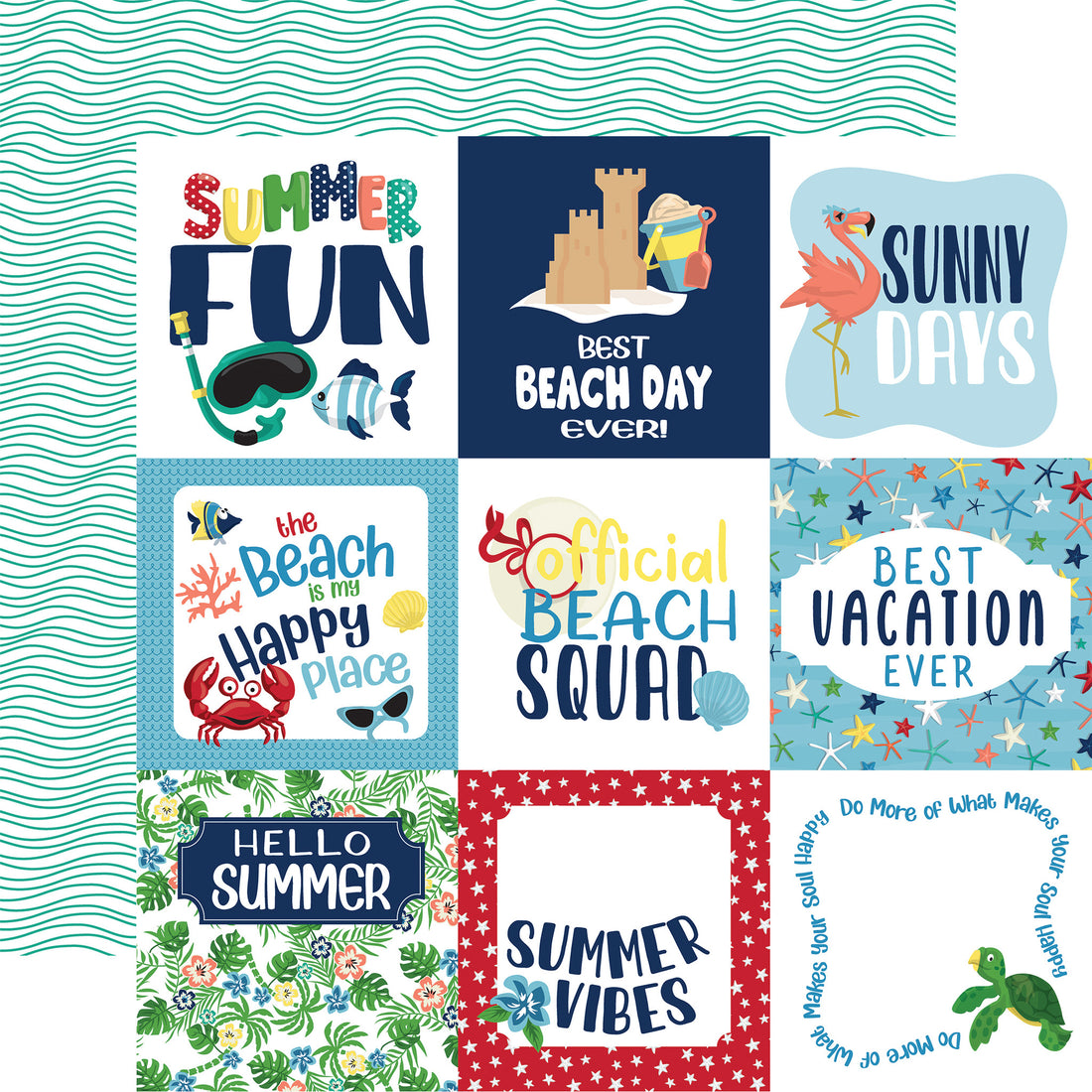 Carta Bella BEACH PARTY 12X12 Scrapbook Paper