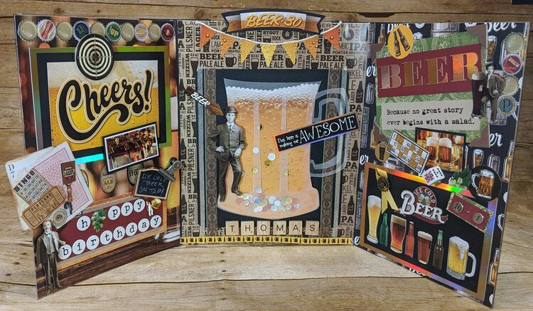 Reminisce CRAFT BEER KIT 12&quot;X12&quot; Scrapbook Paper Stickers 9pc