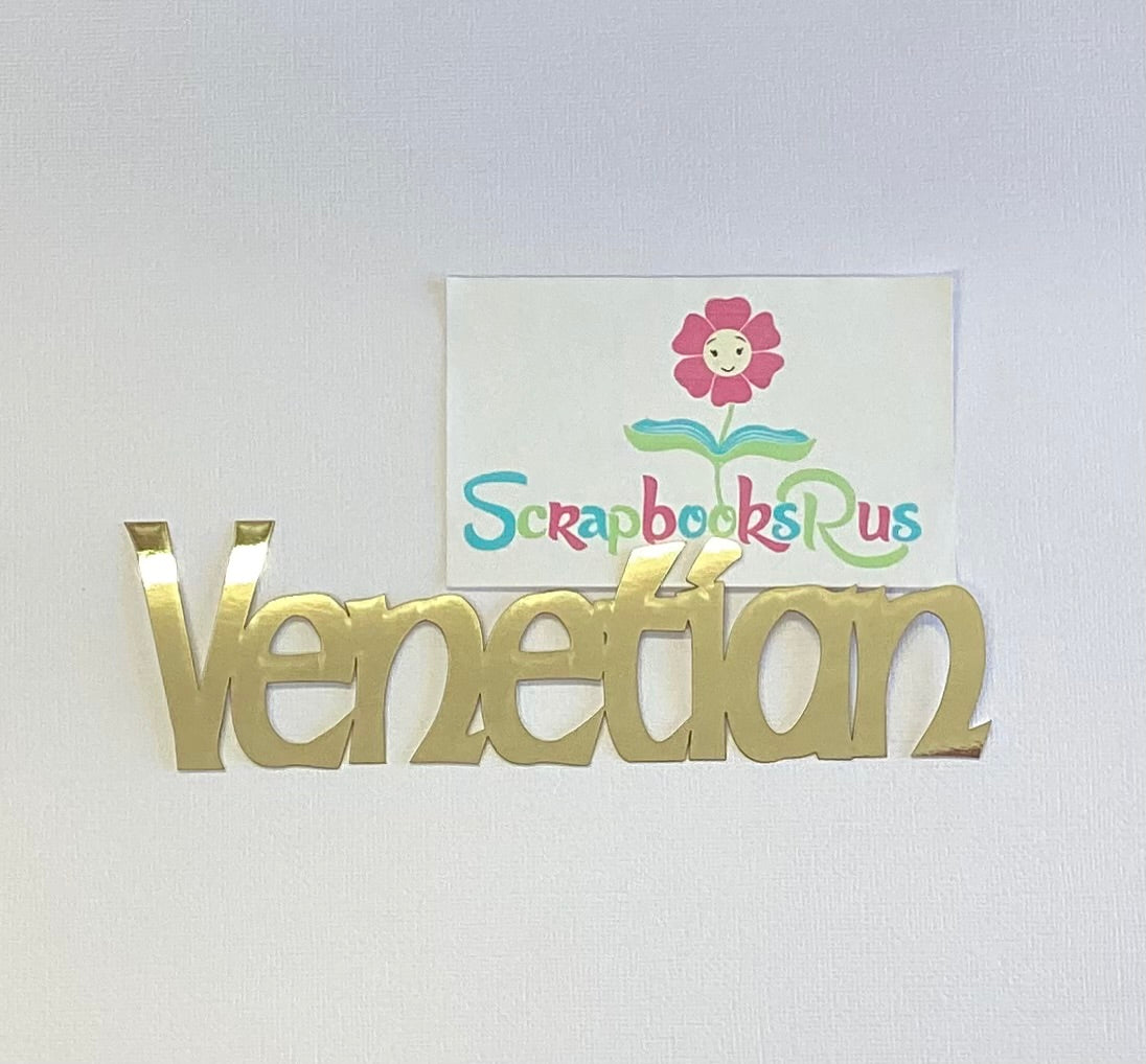 Laser Cut GOLD VENETIAN Diecut Scrapbook Title