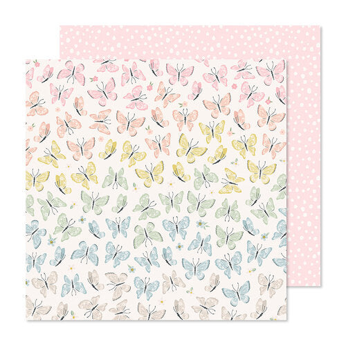 Crate Paper GINGHAM GARDEN ALIGHT 12”X12” Scrapbook Paper