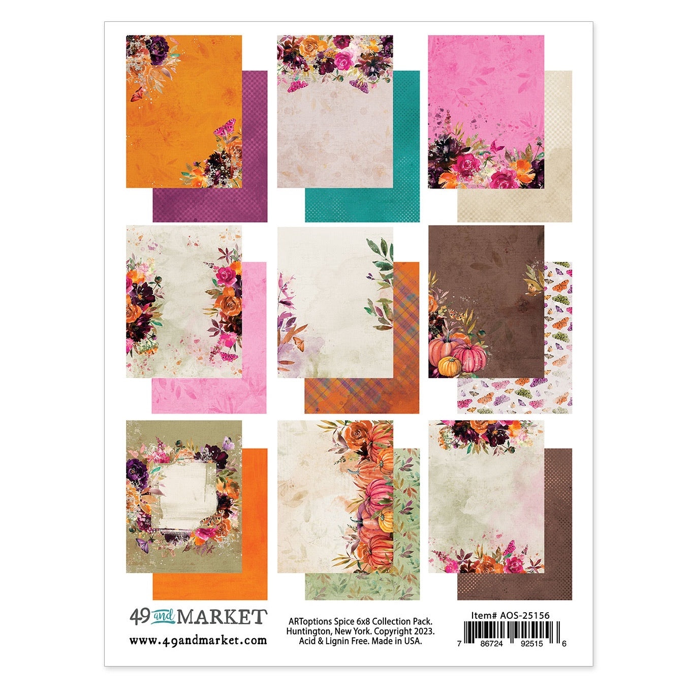 49 and Market ARTOPTIONS SPICE 6”X8” Collection Paper Pack