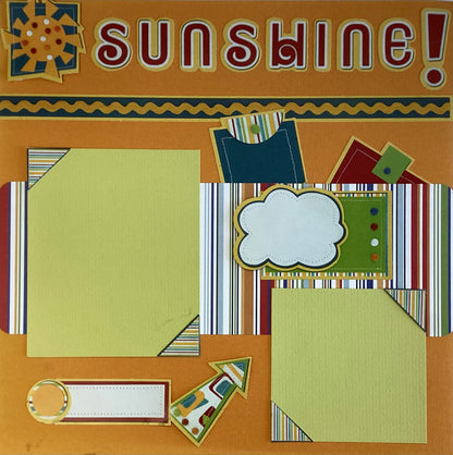 Premade SUNSHINE (2) 12”X12” Scrapbook Pages