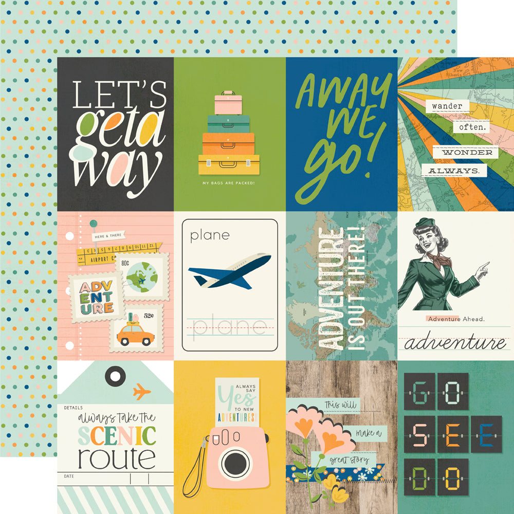 Simple Stories HAPPY TRAVELS 12”X12” Scrapbook Paper