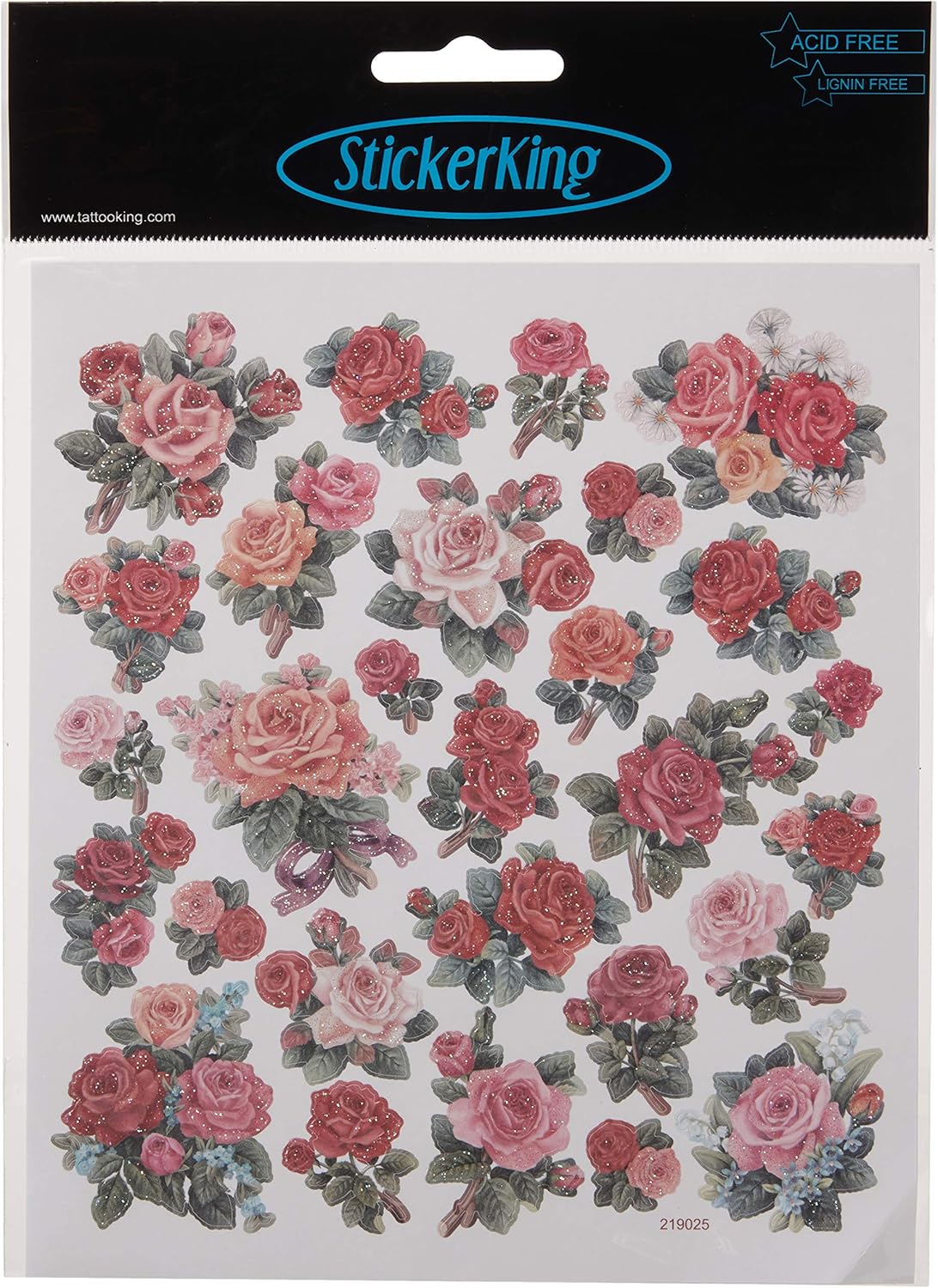 Sticker King CLASSIC ROSE Stickers Glitter 29pc