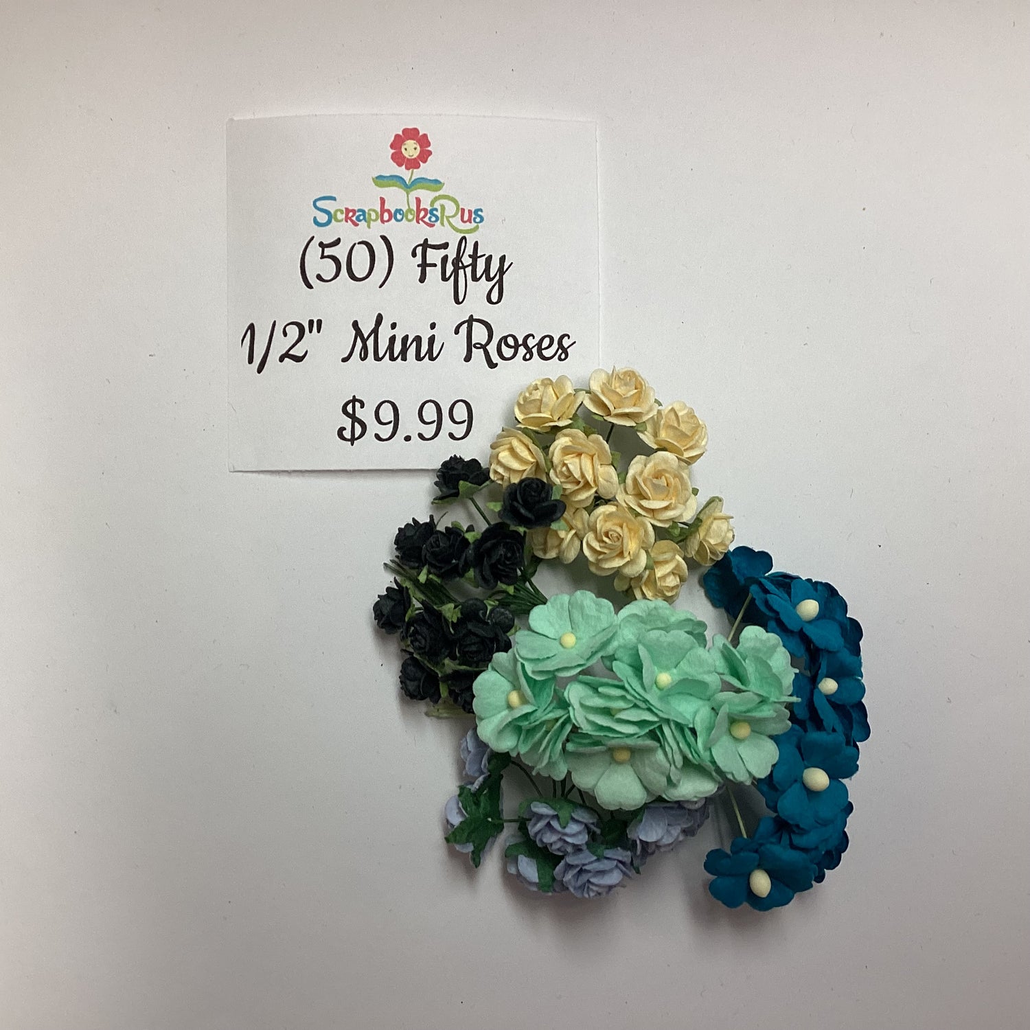 Scrapbooksrus 1/2” MINI ROSES 50pc Flowers