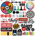 Reminisce GAME NIGHT 12"X12" DieCut Stickers 41pc