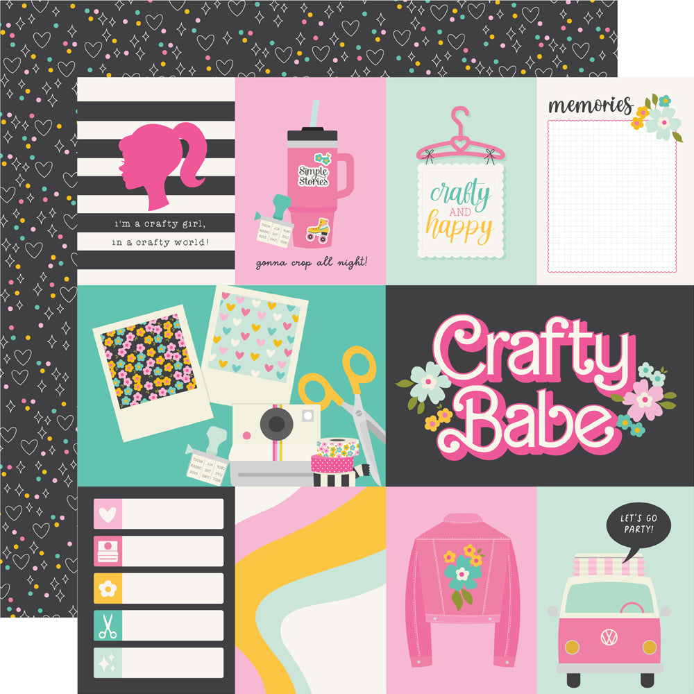 Simple Stories Crafty Babe ELEMENTS 2 12”X12” Scrapbook Paper
