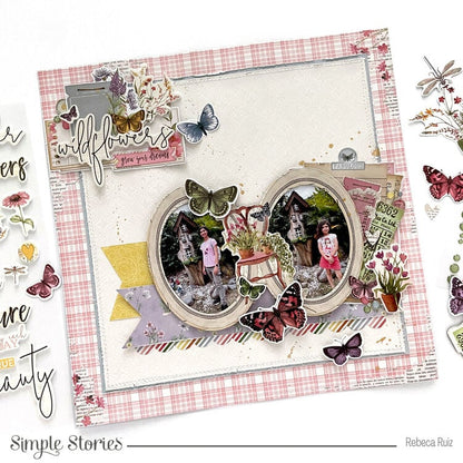 Simple Stories SIMPLE VINTAGE MEADOW FLOWERS Chipboard Frames 6pc