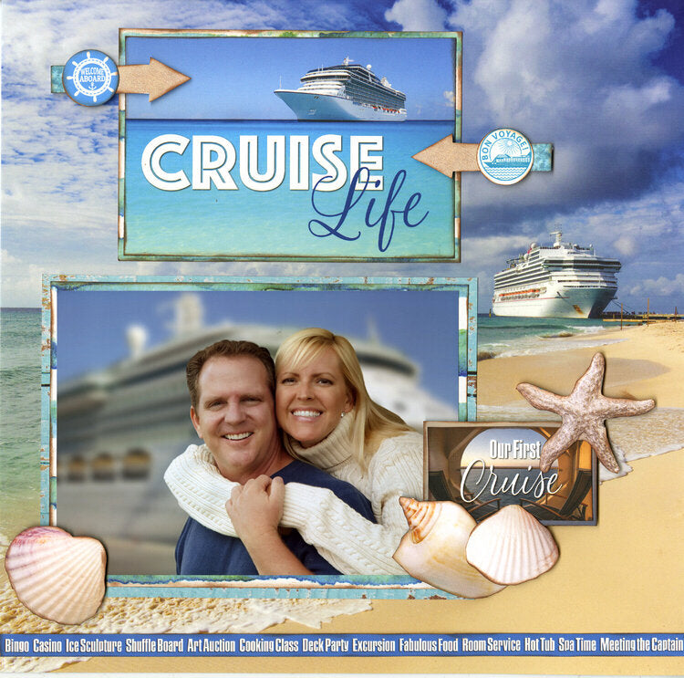 Reminisce Cruise Life OCEAN CRUISE 12”X12&quot; Scrapbook Paper