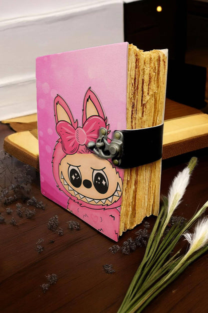 Soft Leather Journal LABUBU Blank Lock Handmade A7