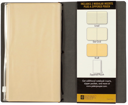 Peter Pauper VOYAGER BLACK Travel Journal Notebook