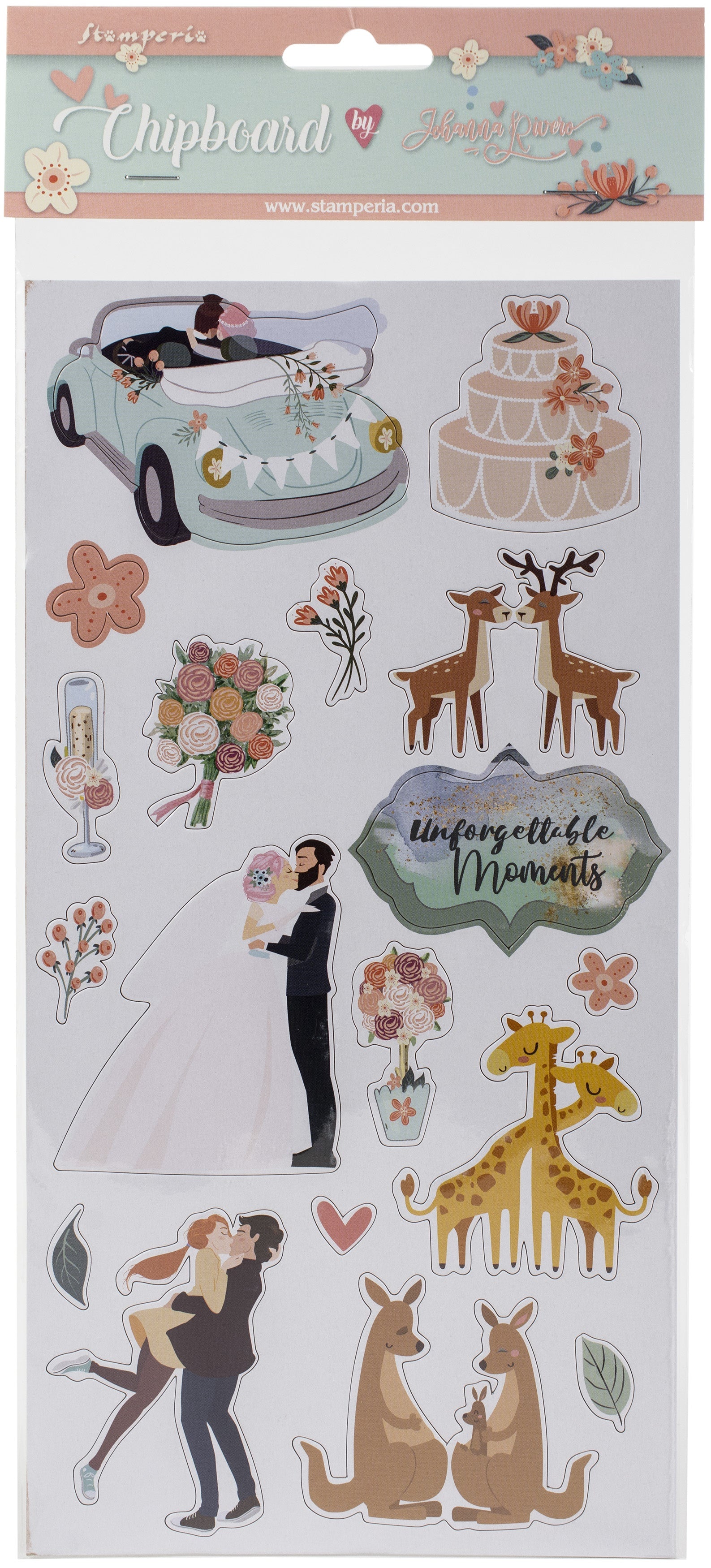 Stamperia UNFORGETTABLE MOMENTS Chipboard Stickers 18pc