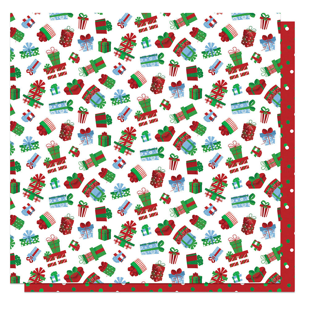 Photoplay Santa Please Stop Here ALL WRAPPED UP 12X12 Scrapbook Paper