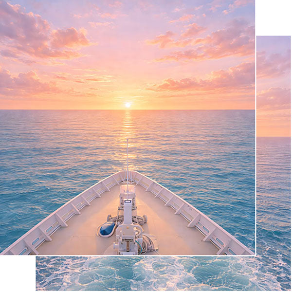Scrapbook Customs SUNSET CRUISE PORT 12"X12" Scrapbook Paper