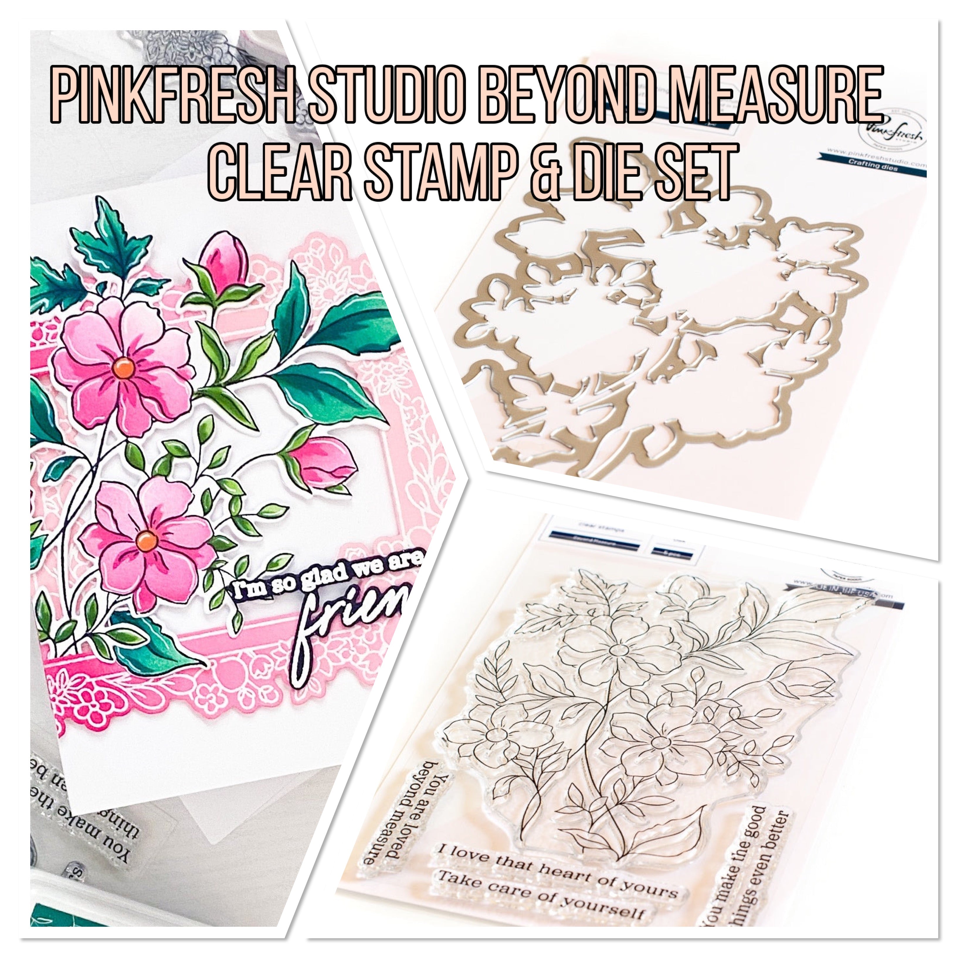 Pinkfresh Studio BEYOND MEASURE Clear Stamp &amp; Die Set 6pc