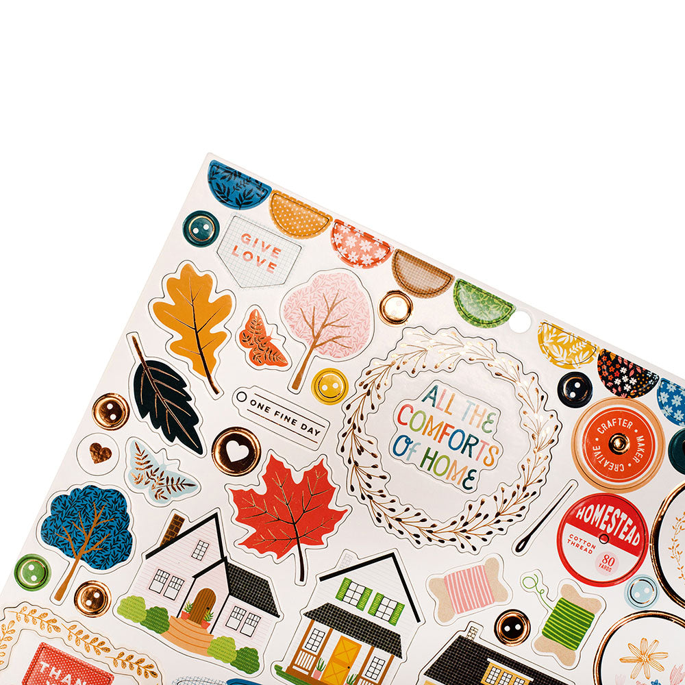 Paige Evans BUNGALOW LANE 12"X12" Copper Foil Chipboard Stickers