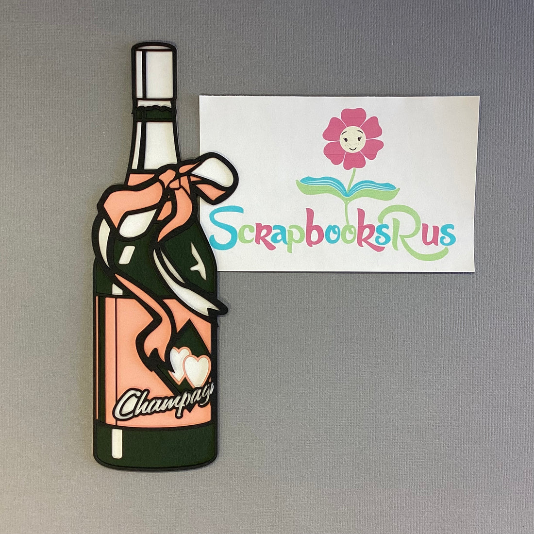 Laser Cut CHAMPAGNE BOTTLE Diecut Embellishment