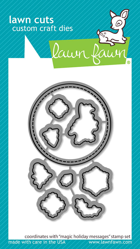 Lawn Fawn MAGIC HOLIDAY MESSAGES Clear Stamp & Die Set