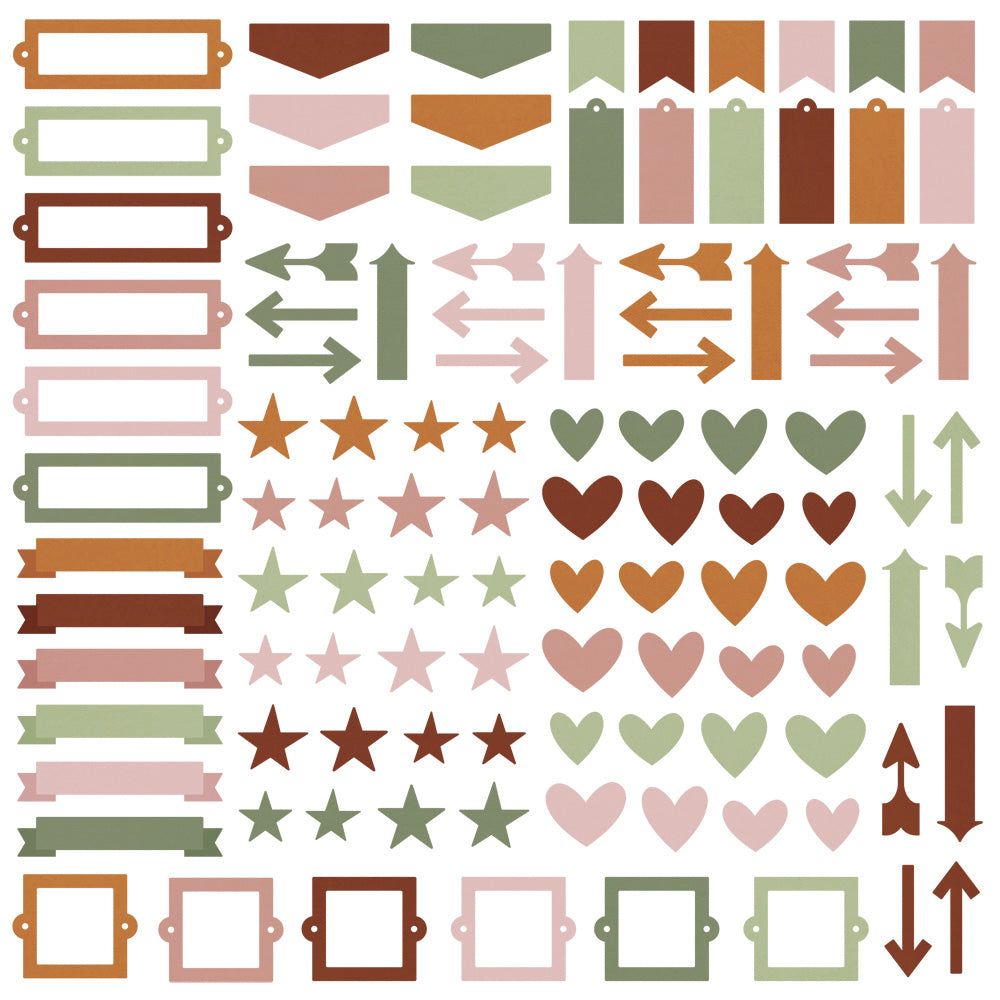 Simple Stories Color Vibe BOHO Chipboard Bits 120pc