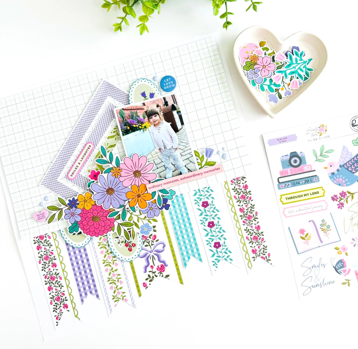 Pinkfresh Paige Evans LOVELY LANE Floral Ephemera 38pc