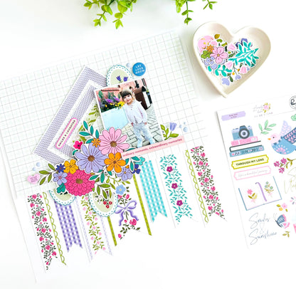 Pinkfresh Paige Evans LOVELY LANE Floral Ephemera 38pc