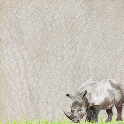 Scrapbook Customs SAFARI RHINO 12&quot;X12&quot; Scrapbook Paper