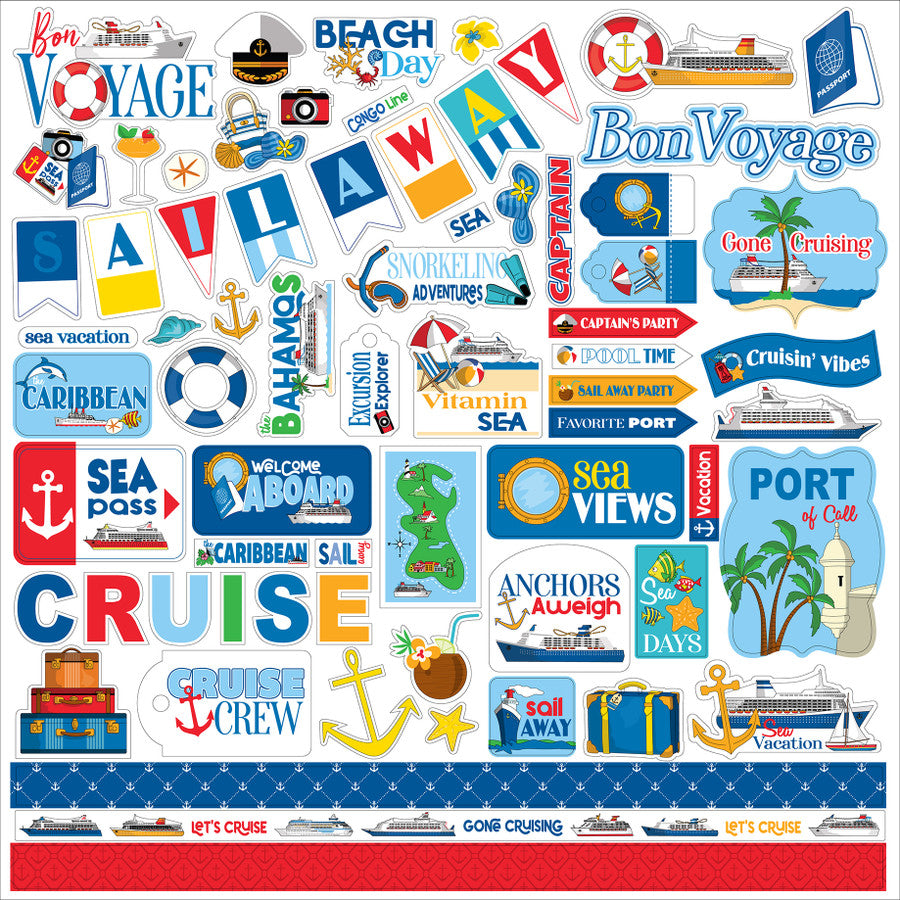 Carta Bella BON VOYAGE 12&quot;X12&quot; Element Stickers