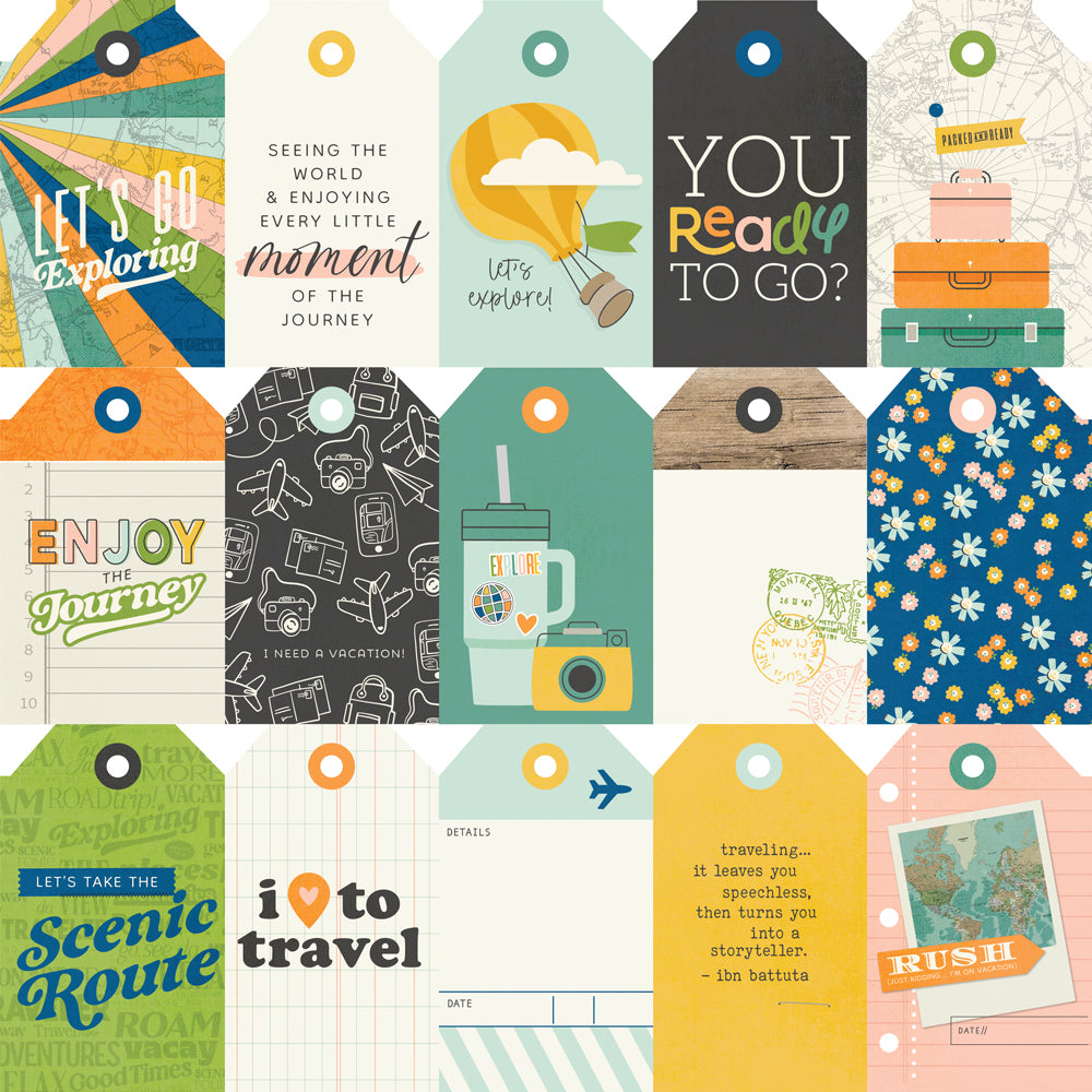 Simple Stories HAPPY TRAVELS 12”X12” Scrapbook Paper