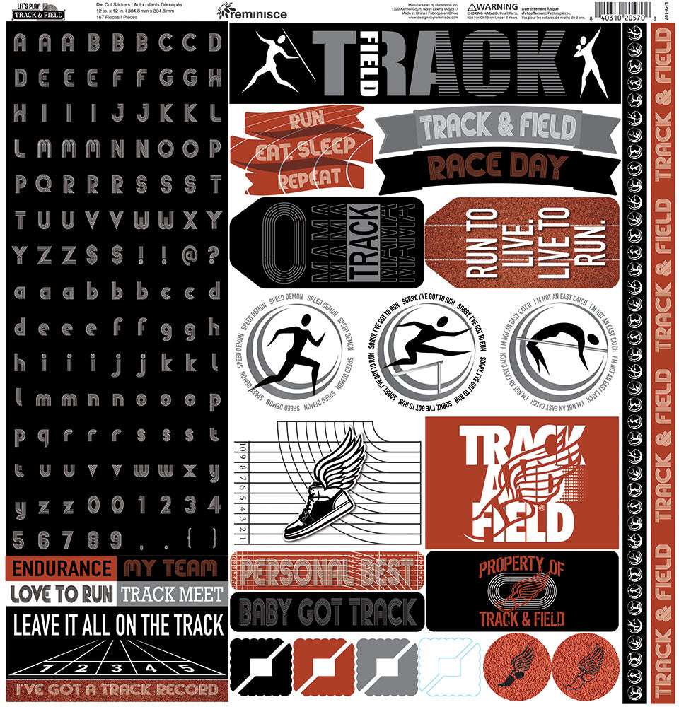 Reminisce LET’S PLAY! TRACK &amp; FIELD 12&quot;X12&quot; Scrapbook Kit 9pc
