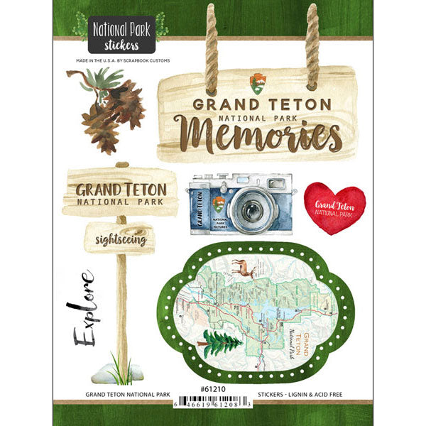 GRAND TETON KIT Papers and Stickers 3pc National Park Wyoming