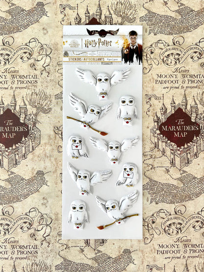 Paper House HARRY POTTER HEDWIG Puffy Stickers 9pc