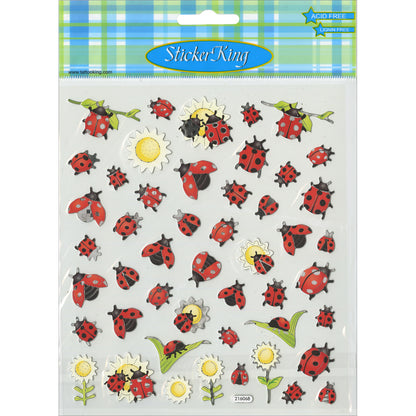 Sticker King LADYBUG &amp; SUNFLOWERS Foil Stickers 30pc