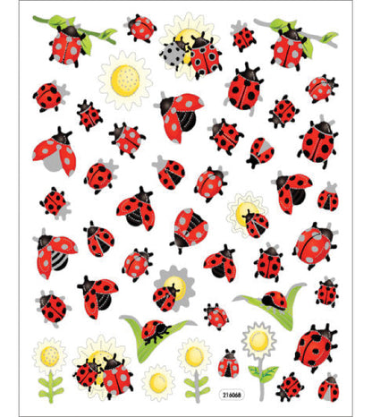Sticker King LADYBUG &amp; SUNFLOWERS Foil Stickers 30pc