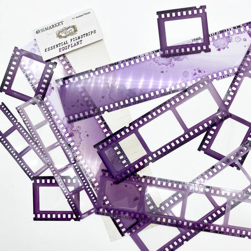 49 and Market Essential Filmstrips EGGPLANT Vintage Bits Acetate
