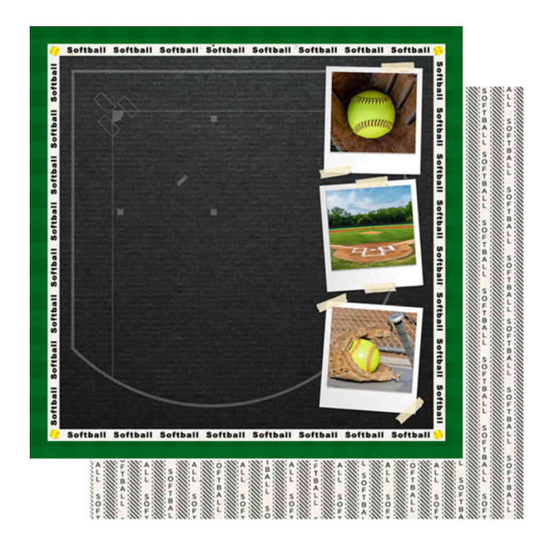 Scrapbook Customs SOFTBALL CRAFT 12”X12” Scrapbook Paper