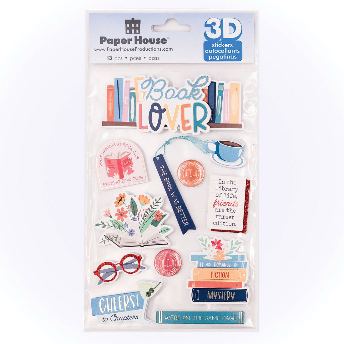 Paper House BOOK LOVER 3D Sticker 12pc