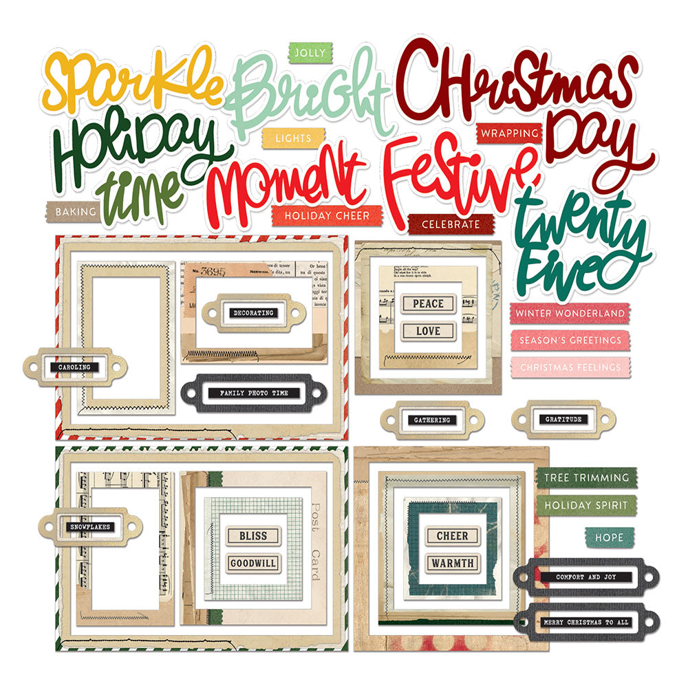 49 and Market Vicki Boutin MISTLETOE &amp; MEMORIES Chipboard Basics