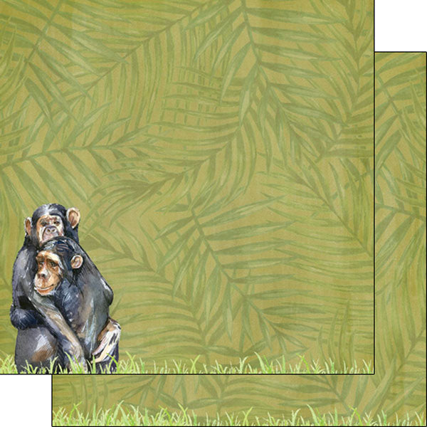 Scrapbook Customs SAFARI PRIMATE 12"X12" Scrapbook Paper