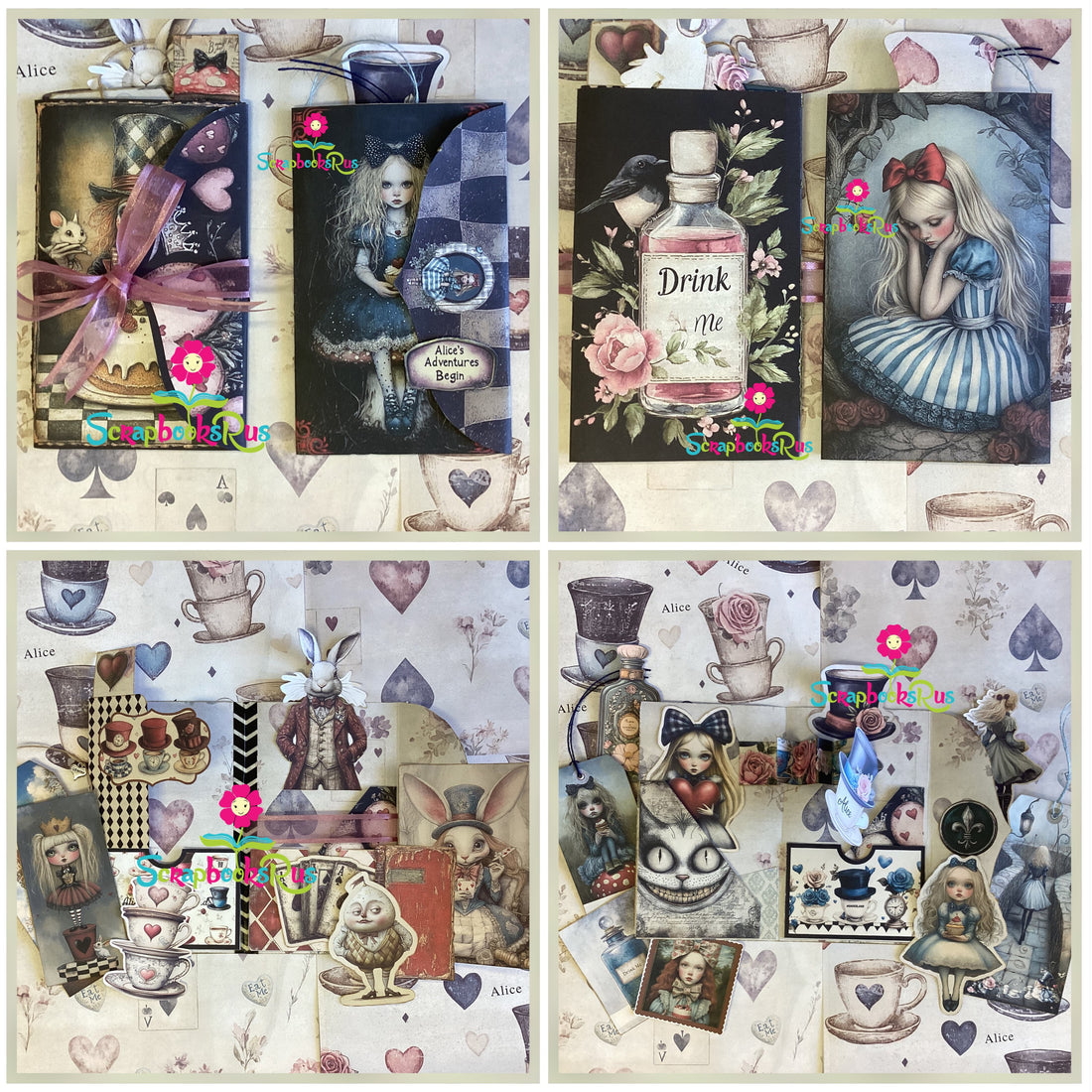 Scrapbooksrus ALICE IN WONDERLAND FOLIO KIT Using By Jen Elements