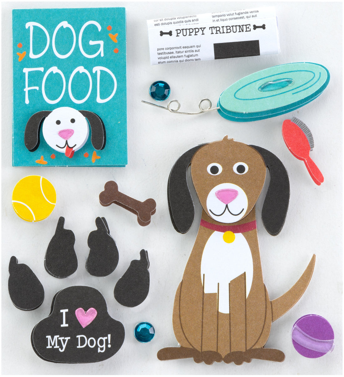 K&amp;Company PUPPY LOVE Dimensional Stickers 11pc
