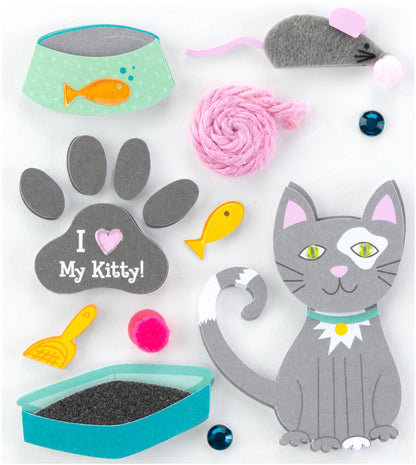 K&amp;Company KITTY LOVE Dimensional stickers 11pc