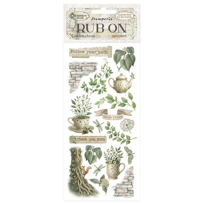 Stamperia Herbarium Silvae TEA TIME RUB ON Rubon Sheet