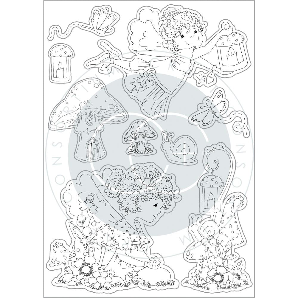 Craft Consortium Fairy Wishes FRIENDS CLEAR Polymer STAMPS 9pc