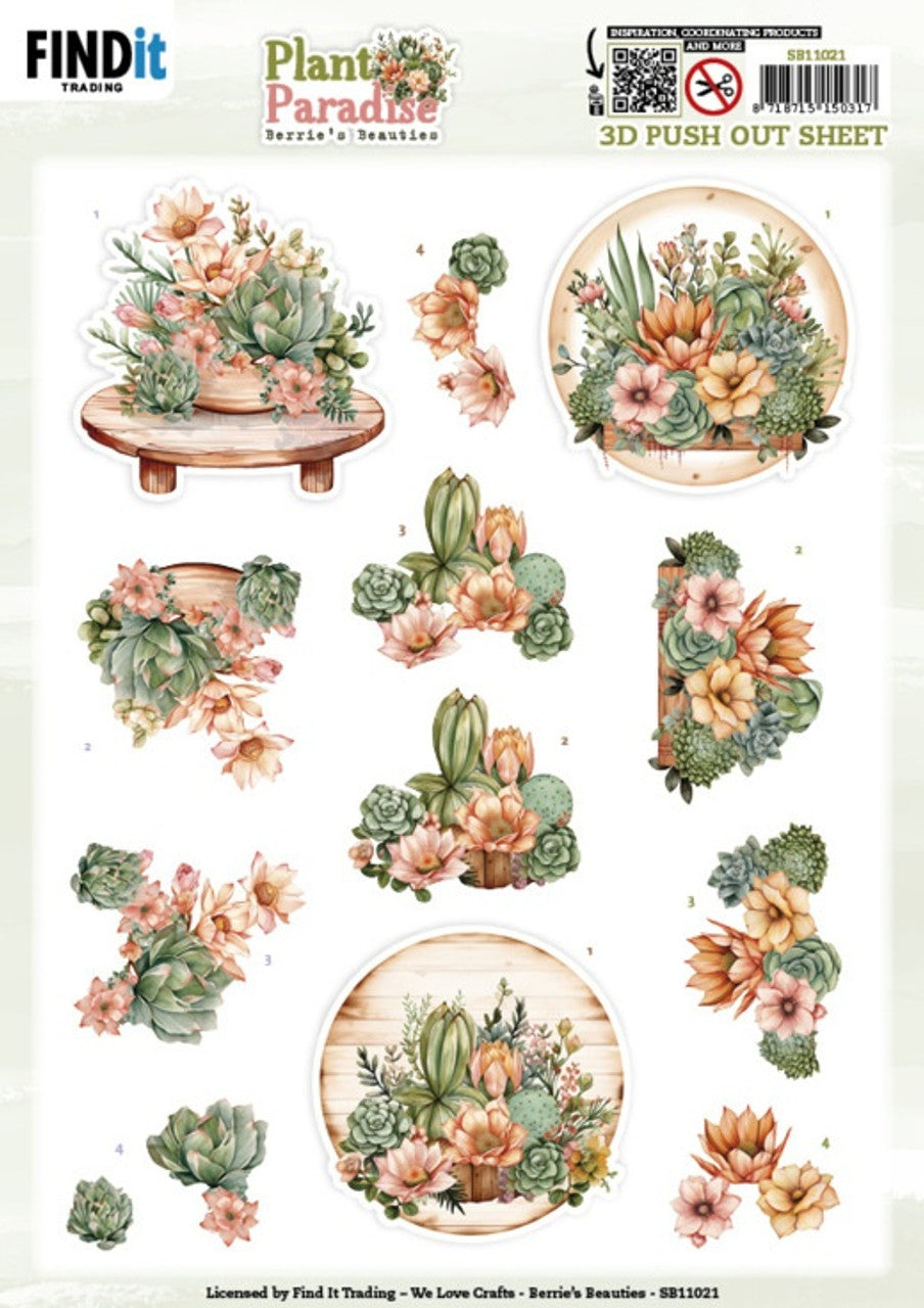 PLANT PARADISE Berries Beauties Cactus 3D Push Out Sheet
