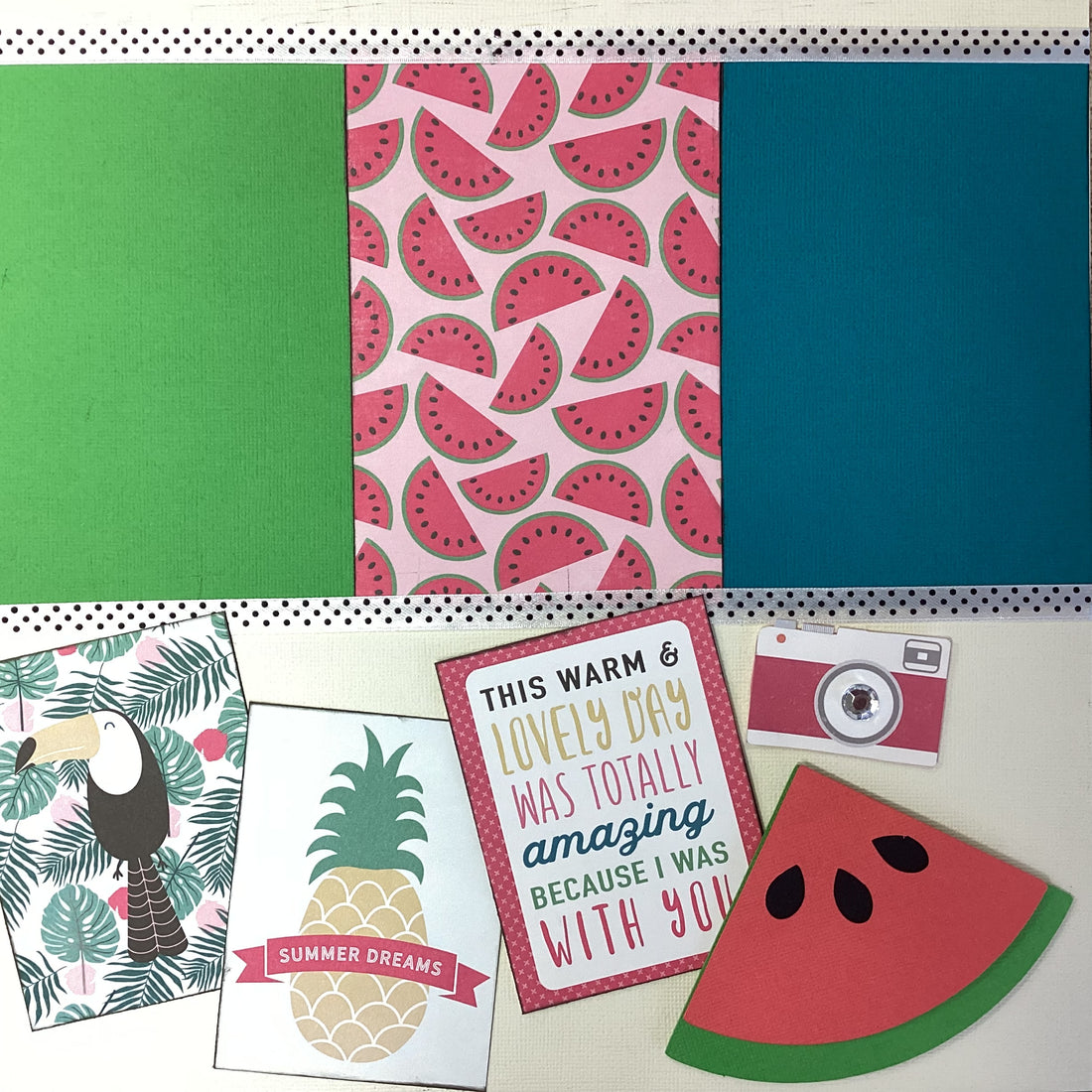 Premade WARM SUNNY MOMENTS 12"X12" (2) Scrapbook Pages