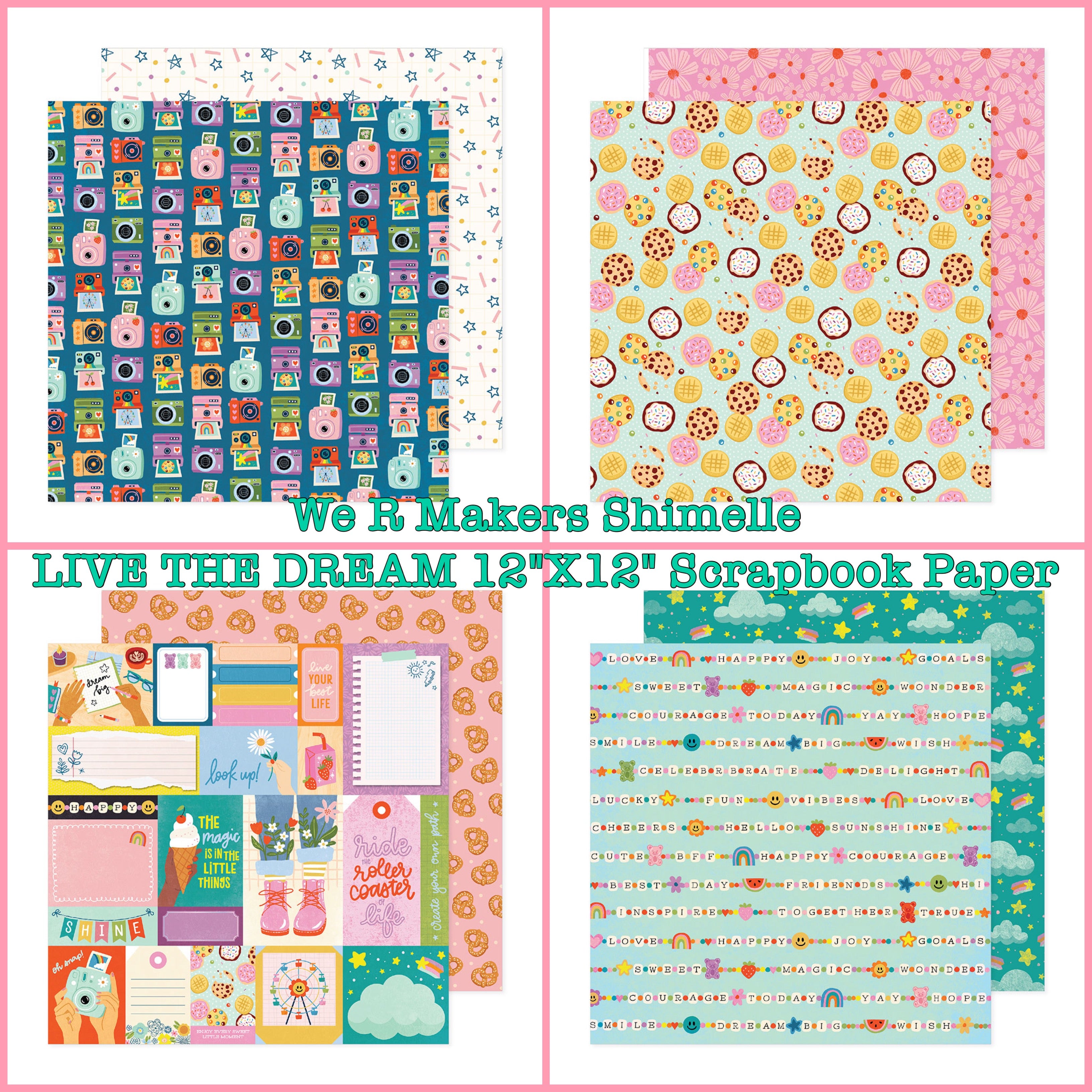 We R Makers Shimelle LIVE THE DREAM 12&quot;X12&quot; Scrapbook Paper