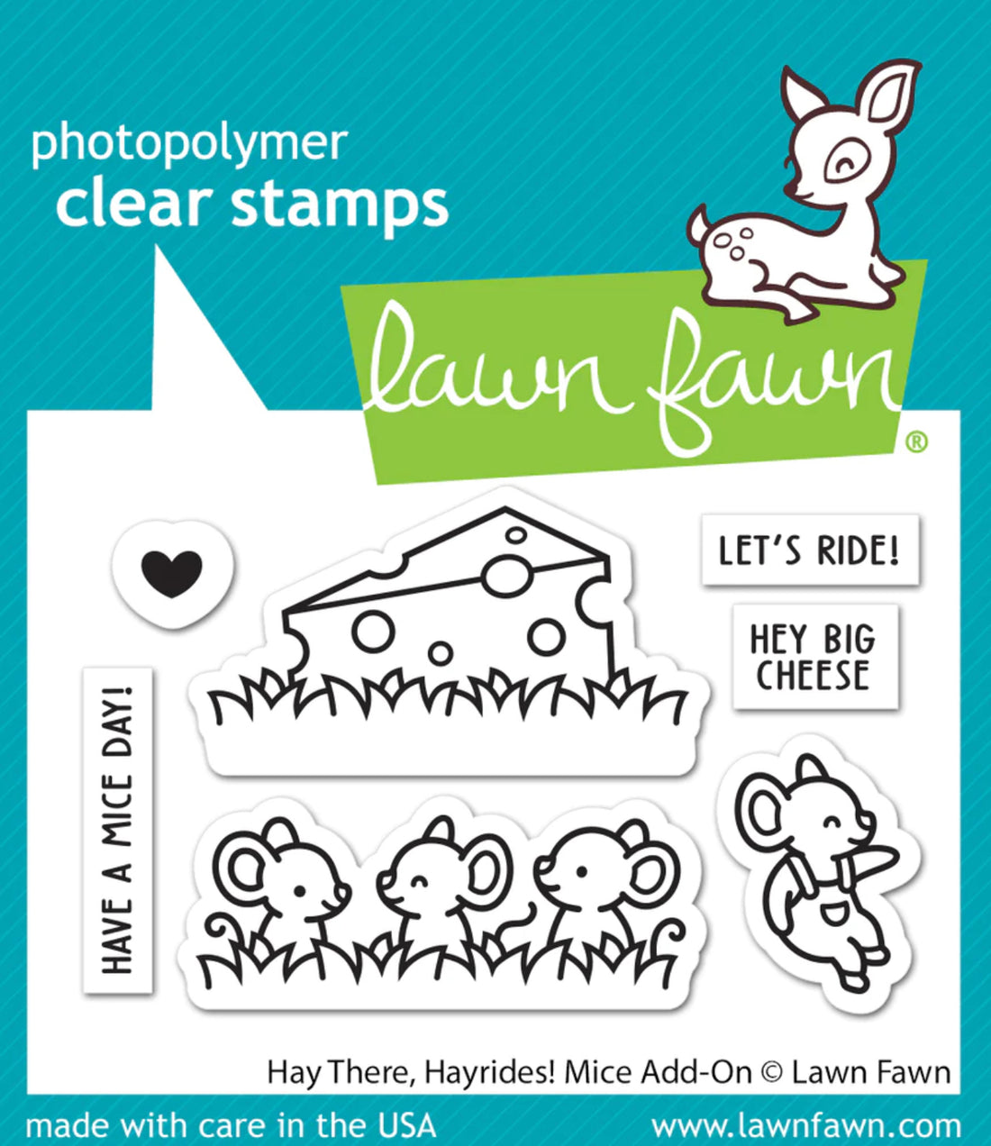 Lawn Fawn HAY THERE, HAYRIDES! MICE ADD-ON Stamps &amp; Die SET