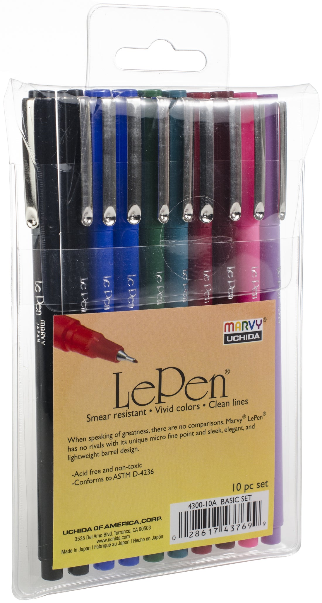 Marvy Uchida LePEN DARK COLORS SET Journaling Pens 10pc