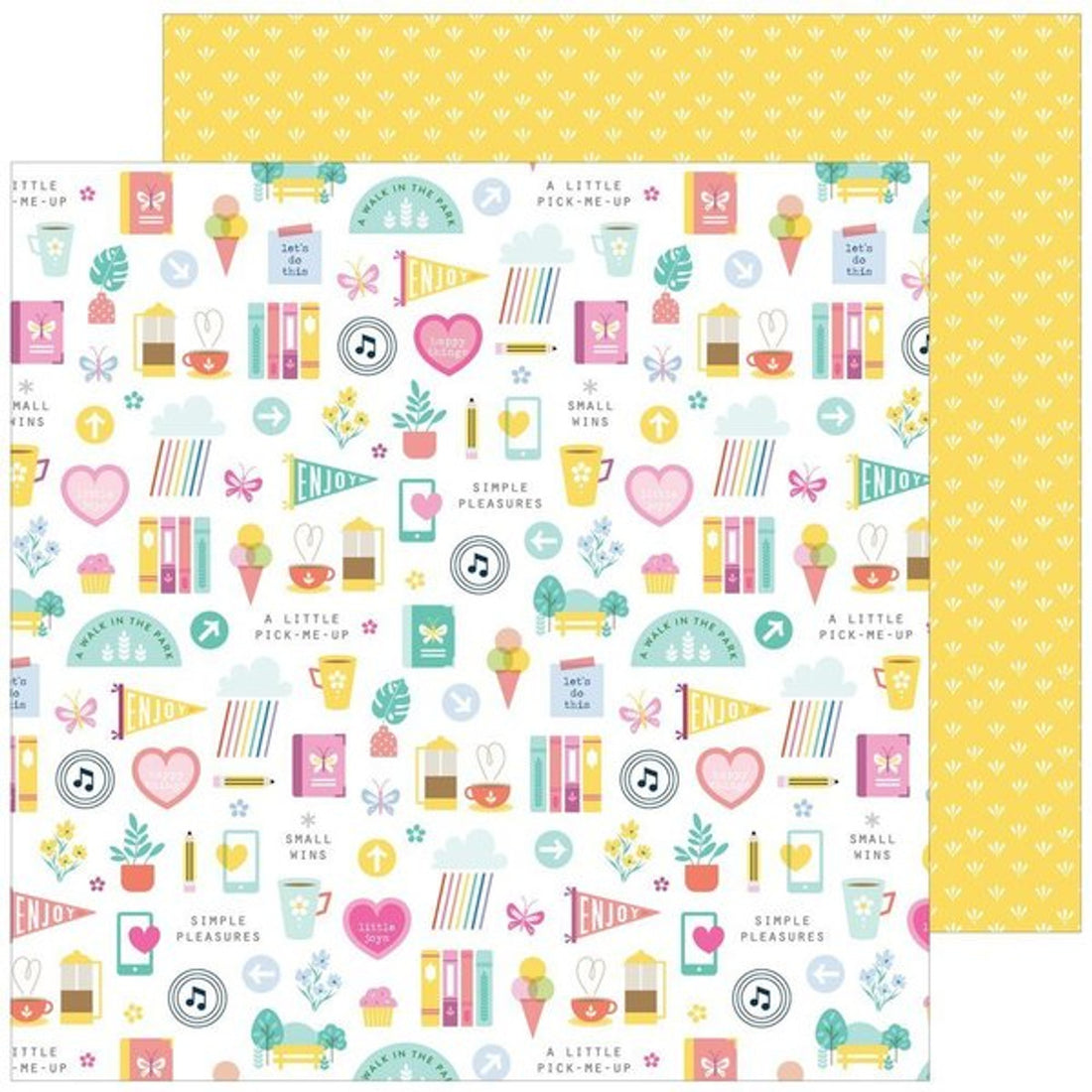 Pinkfresh Studio Keeping It Real DAILY GRIND 12x12 Scrapbook Paper